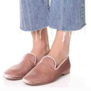 NWT VINCE Bray Blush Pink Velvet Loafers Smoking Flats size 6